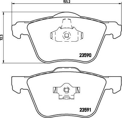 Brembo P 86 022 - Bremsbelagsatz, Scheibenbremse www.parts5.com