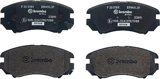 Brembo P 30 018X - Juego de pastillas de freno www.parts5.com