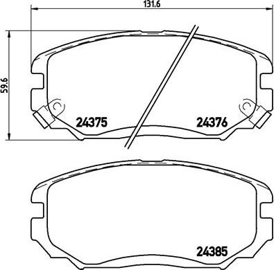 Brembo P 30 038 - Komplet zavornih oblog, ploscne (kolutne) zavore www.parts5.com