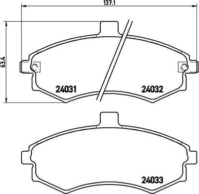 Brembo P 30 020 - Brake Pad Set, disc brake parts5.com