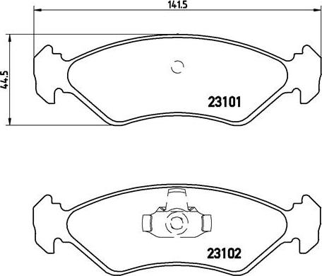 Brembo P 24 044 - Тормозные колодки, дисковые, комплект www.parts5.com