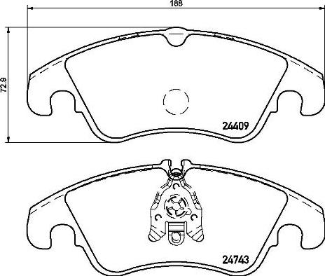 Brembo P 24 161 - Komplet zavornih oblog, ploscne (kolutne) zavore www.parts5.com