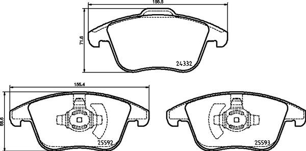 Brembo P 24 211 - Fren balata seti, diskli fren www.parts5.com