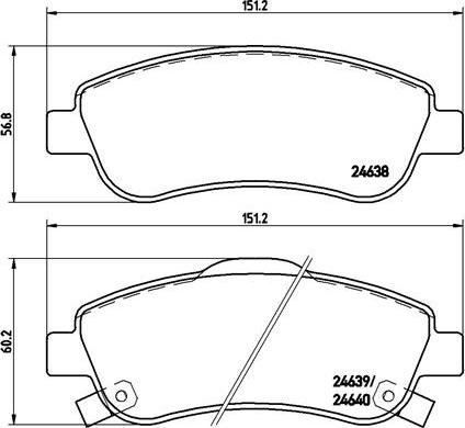 Brembo P 28 045X - Bremsbelagsatz, Scheibenbremse www.parts5.com