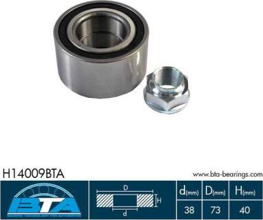 BTA H14009BTA - Wheel hub, bearing Kit www.parts5.com