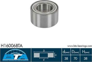 BTA H16006BTA - Wheel hub, bearing Kit www.parts5.com