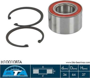 BTA H10010BTA - Комплект подшипника ступицы колеса www.parts5.com