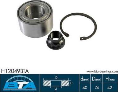 BTA H12049BTA - Lożisko kolesa - opravná sada www.parts5.com