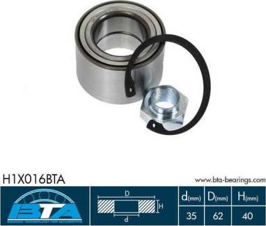 BTA H1X016BTA - Комплект подшипника ступицы колеса www.parts5.com