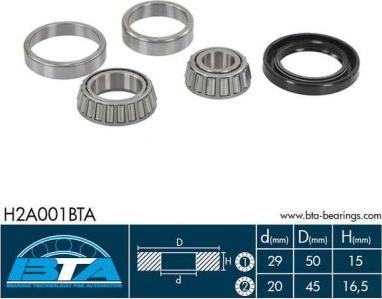 BTA H2A001BTA - Kit de roulements de roue www.parts5.com