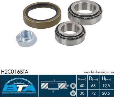 BTA H2C016BTA - Set rulment roata www.parts5.com