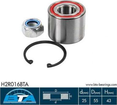 BTA H2R016BTA - Комплект подшипника ступицы колеса www.parts5.com