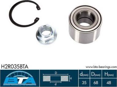 BTA H2R035BTA - Komplet kolesnega lezaja www.parts5.com