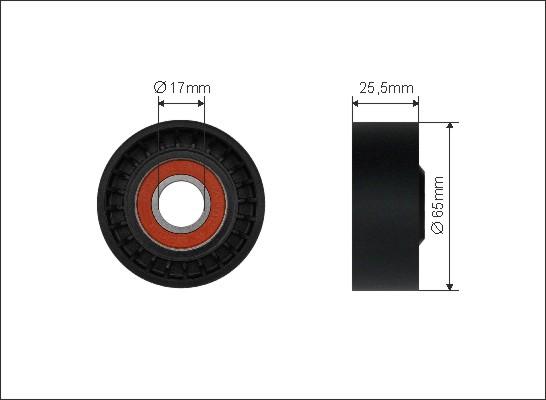 Caffaro 446-00 - Направляющий ролик, поликлиновый ремень www.parts5.com