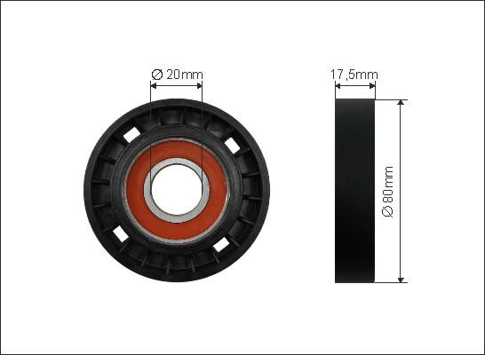 Caffaro 44-00 - Skretni / vodeći valjak, klinasti rebrasti remen www.parts5.com