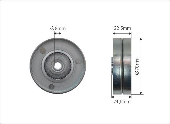 Caffaro 408-98 - Deflection / Guide Pulley, v-ribbed belt parts5.com