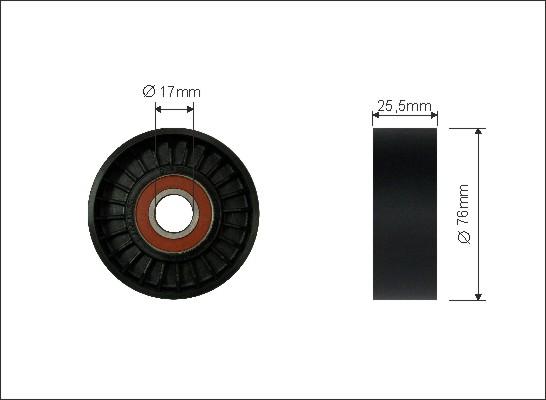 Caffaro 417-00 - Skretni / vodeći valjak, klinasti rebrasti remen www.parts5.com