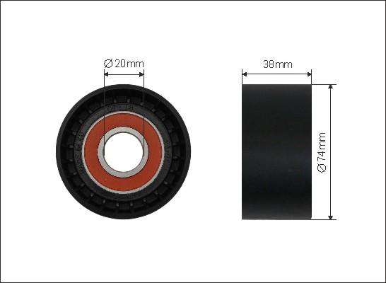 Caffaro 485-00 - Rola ghidare / conducere, curea transmisie www.parts5.com