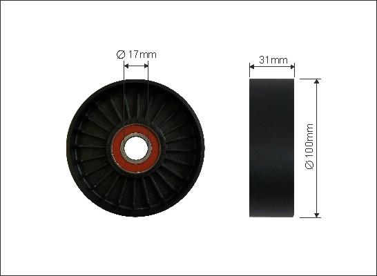 Caffaro 426-00 - Deflection / Guide Pulley, v-ribbed belt www.parts5.com