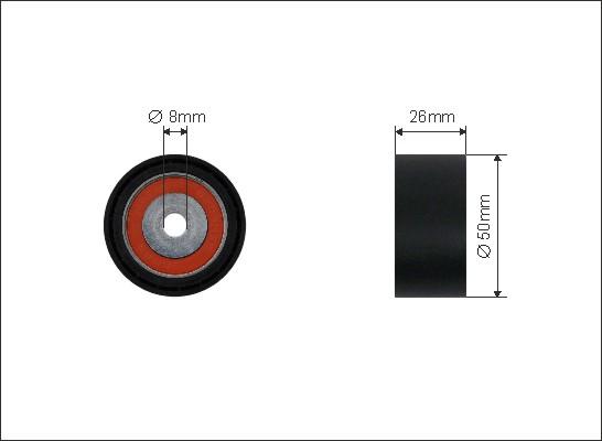 Caffaro 500448 - Deflection / Guide Pulley, v-ribbed belt www.parts5.com