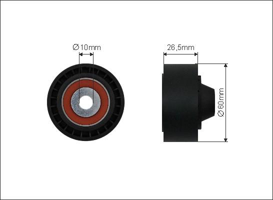 Caffaro 500452 - Deflection / Guide Pulley, v-ribbed belt www.parts5.com