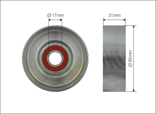 Caffaro 500467 - Deflection / Guide Pulley, v-ribbed belt parts5.com