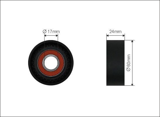 Caffaro 500409 - Deflection / Guide Pulley, v-ribbed belt www.parts5.com