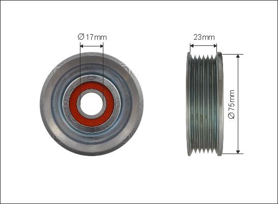 Caffaro 500431 - Deflection / Guide Pulley, v-ribbed belt www.parts5.com