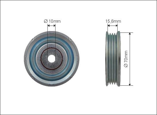 Caffaro 500433 - Deflection / Guide Pulley, v-ribbed belt www.parts5.com