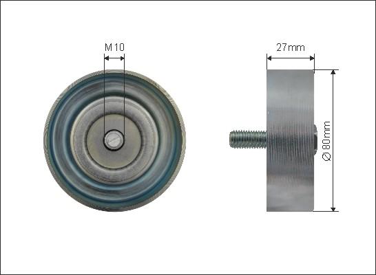 Caffaro 500507 - Deflection / Guide Pulley, v-ribbed belt www.parts5.com