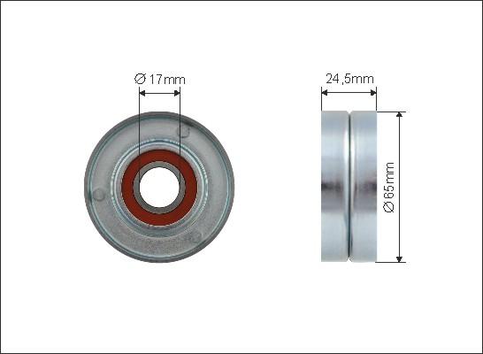 Caffaro 500514 - Deflection / Guide Pulley, v-ribbed belt www.parts5.com