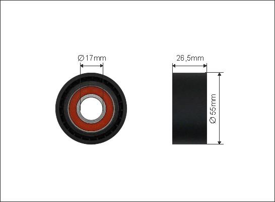 Caffaro 500526 - Направляющий ролик, поликлиновый ремень www.parts5.com