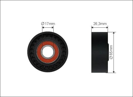 Caffaro 500521 - Rola ghidare / conducere, curea transmisie www.parts5.com