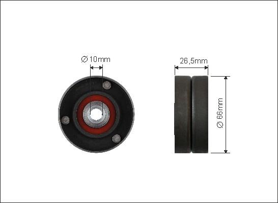 Caffaro 500051 - Deflection / Guide Pulley, v-ribbed belt www.parts5.com