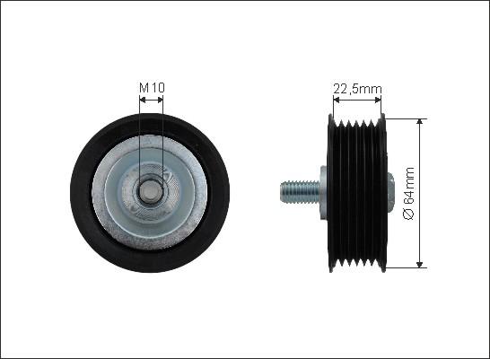 Caffaro 500058 - Usmeravajući / vodeći točkić, klinasti rebrasti kaiš www.parts5.com