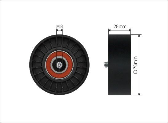 Caffaro 500004 - Saptırma / Kılavuz makarası, Kanallı V-kayışı www.parts5.com