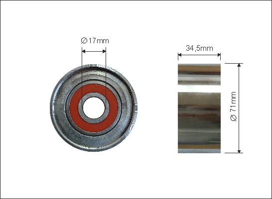 Caffaro 500138 - Vratná / vodiaca kladka rebrovaného klinového remeňa www.parts5.com