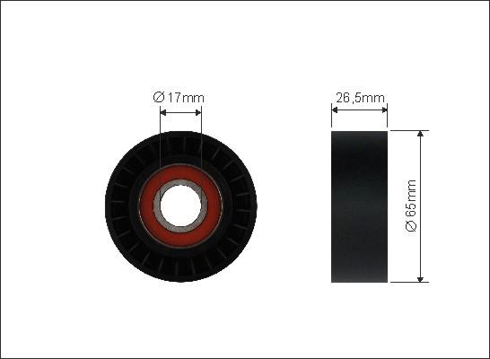 Caffaro 500008 - Rola ghidare / conducere, curea transmisie www.parts5.com