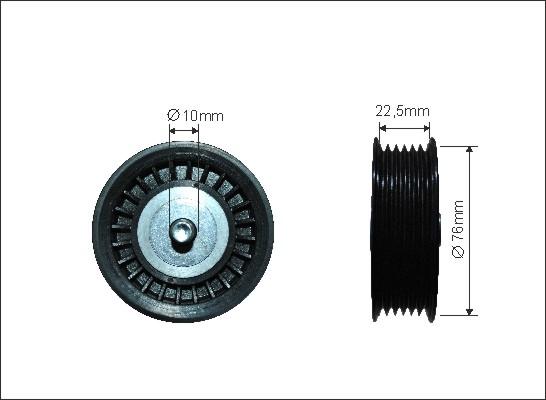 Caffaro 500080 - Deflection / Guide Pulley, v-ribbed belt www.parts5.com