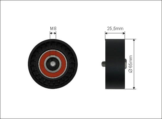 Caffaro 500031 - Направляющий ролик, поликлиновый ремень www.parts5.com