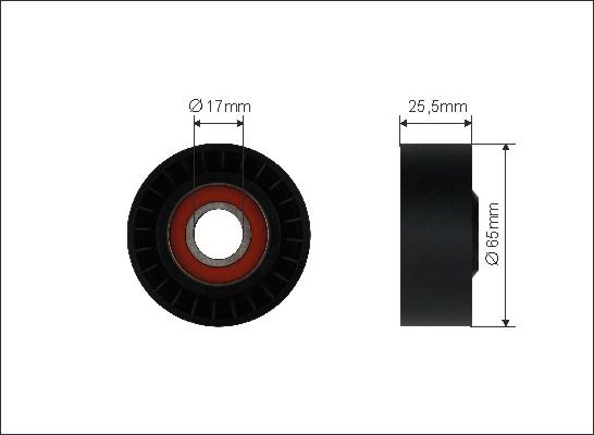 Caffaro 500025 - Polea inversión / guía, correa poli V www.parts5.com