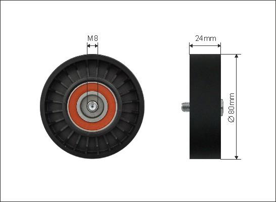 Caffaro 500078 - Rola ghidare / conducere, curea transmisie www.parts5.com