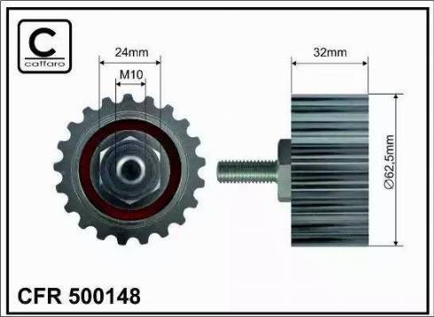 Caffaro 500148 - Deflection / Guide Pulley, timing belt parts5.com