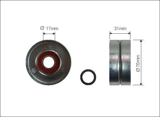 Caffaro 500155 - Deflection / Guide Pulley, v-ribbed belt parts5.com