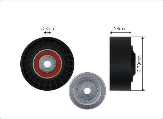 Caffaro 500112 - Deflection / Guide Pulley, v-ribbed belt www.parts5.com