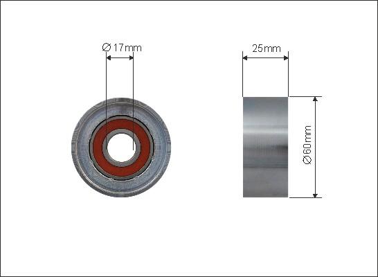 Caffaro 500172 - Deflection / Guide Pulley, v-ribbed belt www.parts5.com