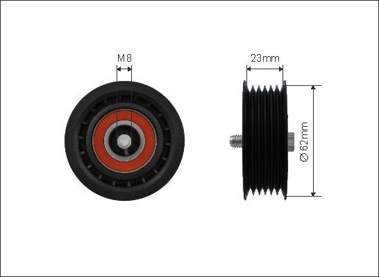 Caffaro 500399 - Паразитна / водеща ролка, пистов ремък www.parts5.com