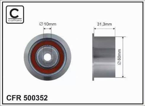 Caffaro 500352 - Polea inversión / guía, correa distribución www.parts5.com