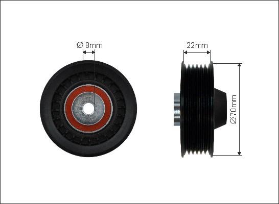 Caffaro 500360 - Rola ghidare / conducere, curea transmisie www.parts5.com