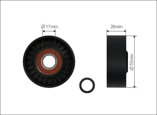 Caffaro 500336 - Preusmerjevalni valj / vodilni valj, rebrasti jermen www.parts5.com